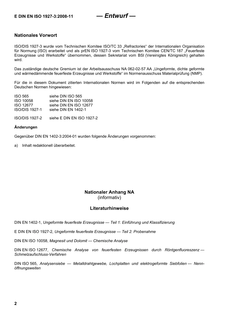 E DIN EN ISO 1927-3：2008-11（EN）.pdf_第2页