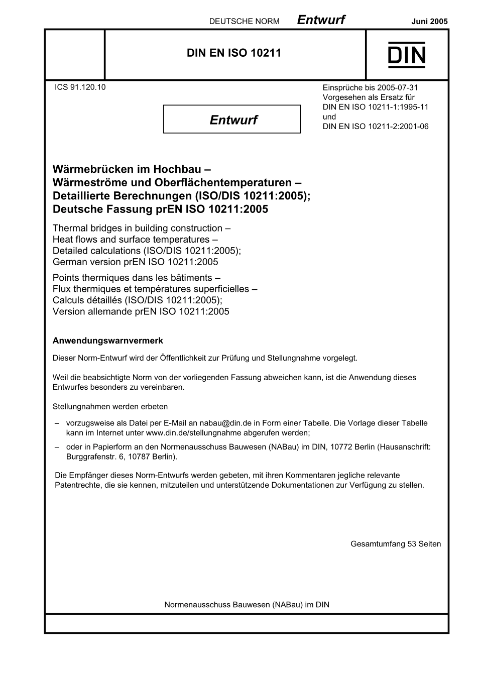 E DIN EN ISO 10211：2005-06（EN）.pdf_第1页