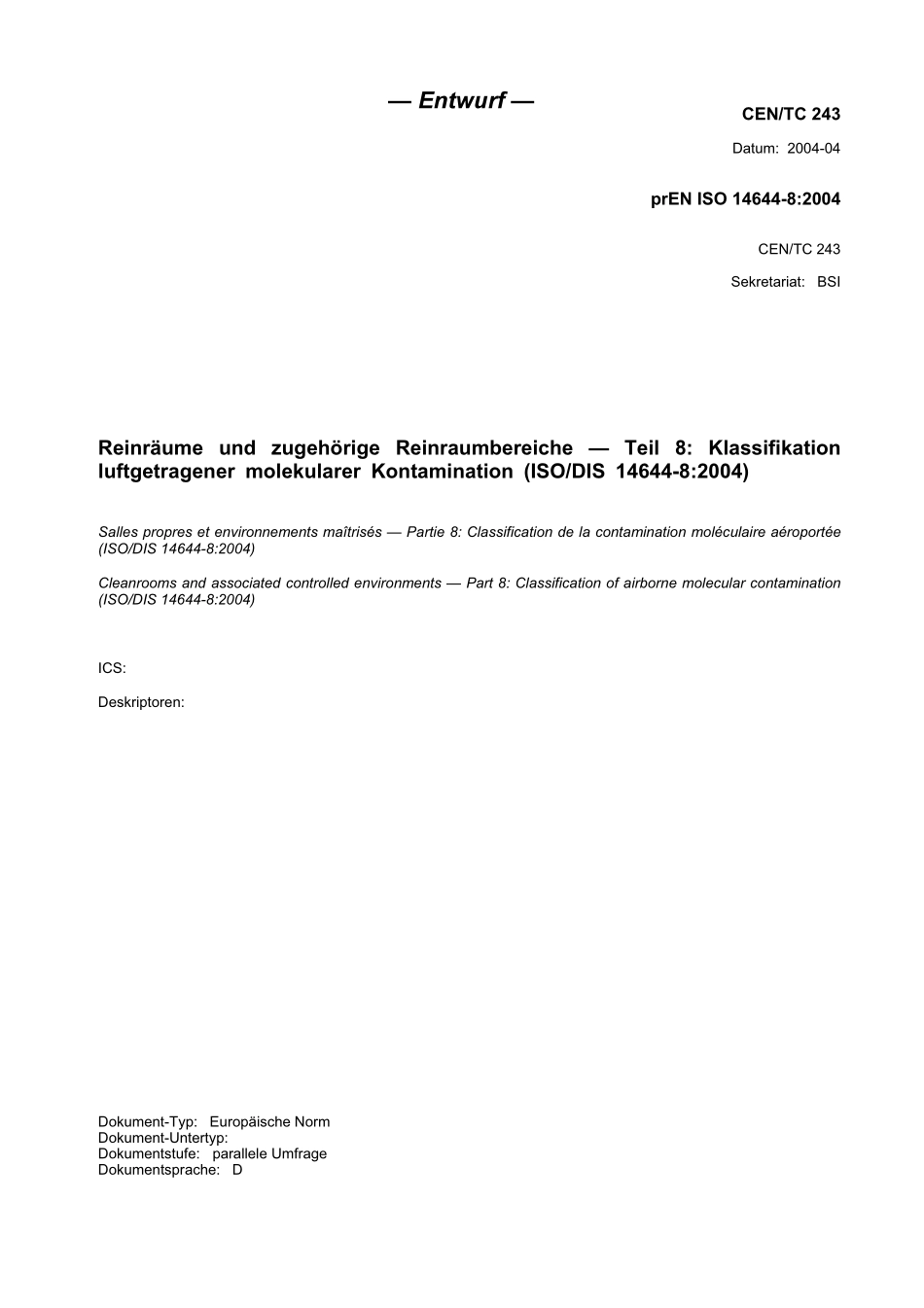E DIN EN ISO 14644-8：2004-08（EN）.pdf_第3页