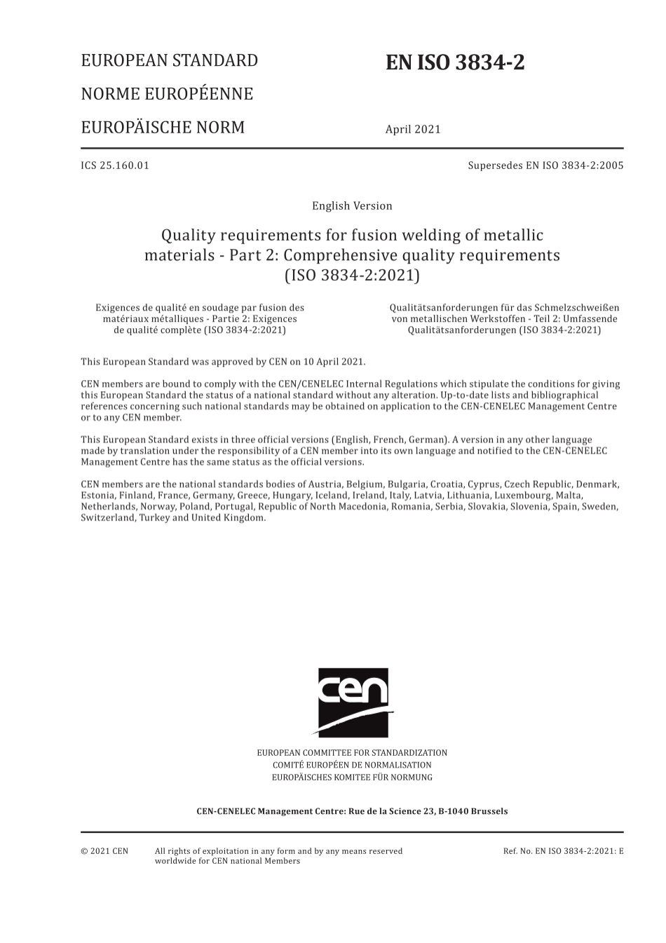 EN ISO 3834-2 2021（EN）.pdf_第1页