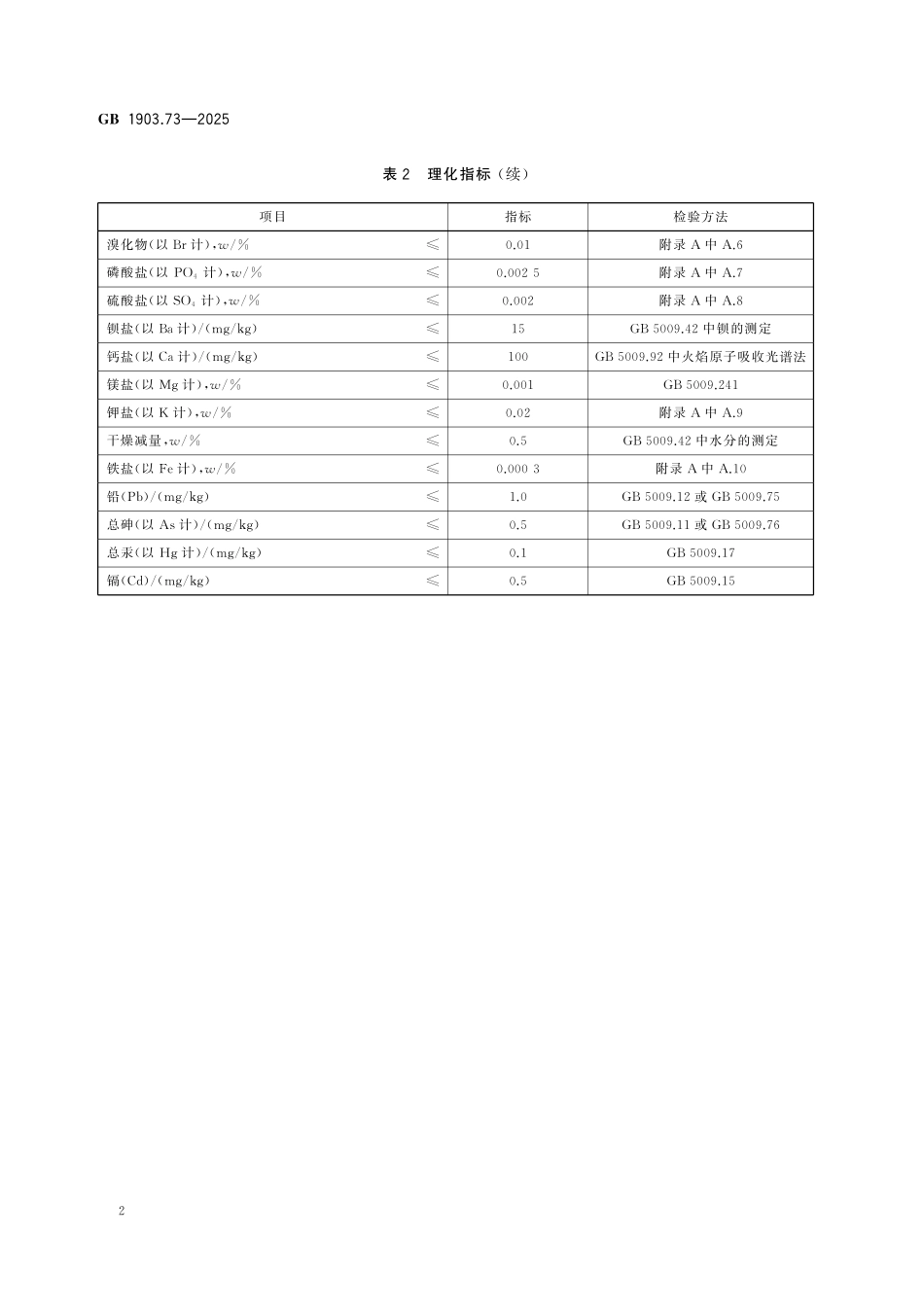 GB 1903.73-2025 食品安全国家标准 食品营养强化剂 氯化钠.pdf_第3页