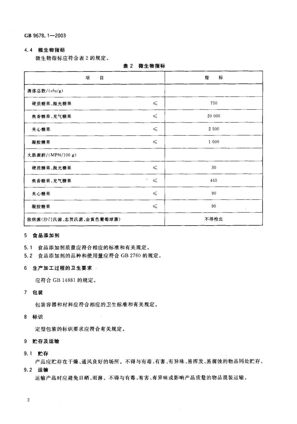 GB 9678.1-2003 糖果卫生标准.pdf_第3页