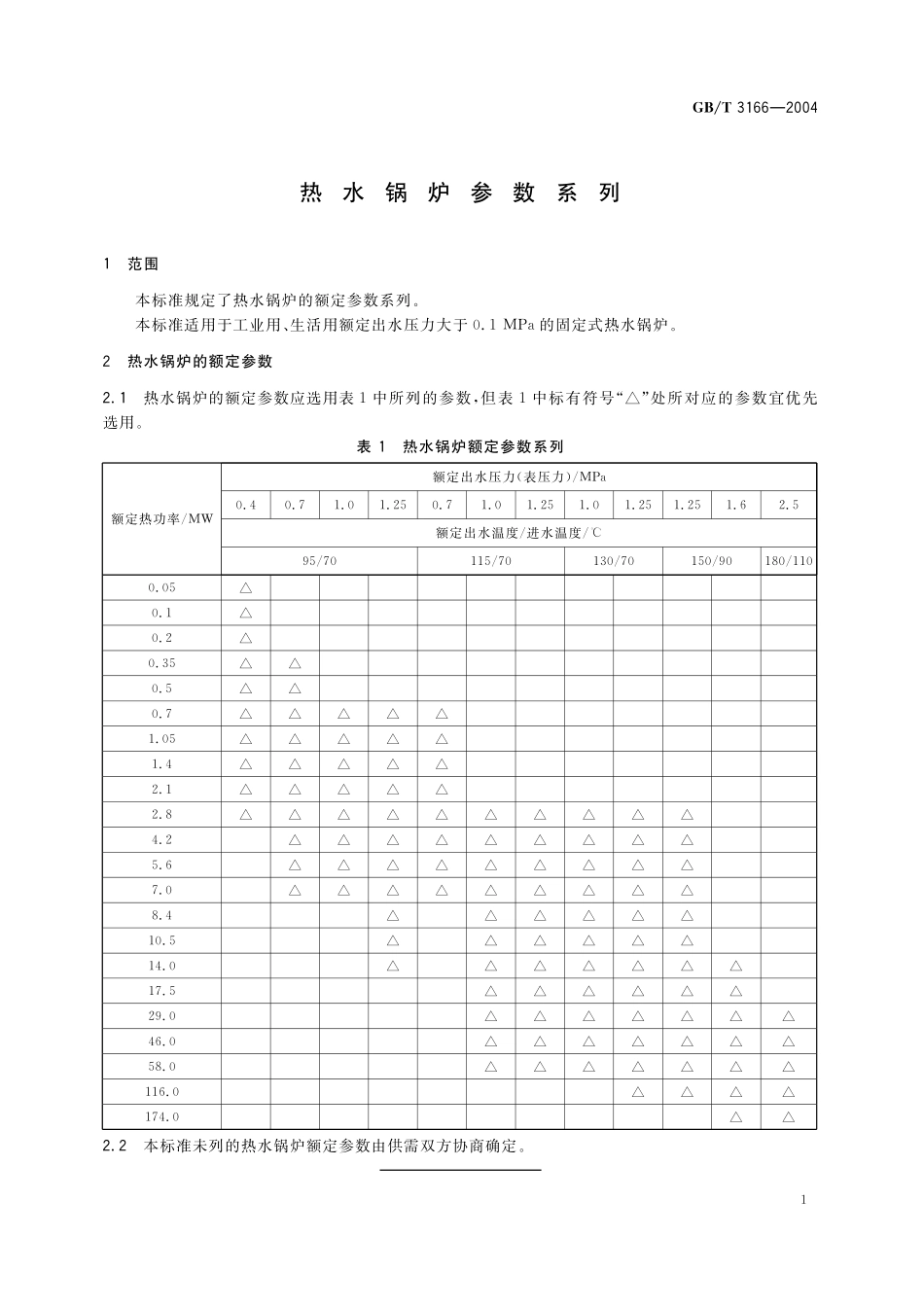 GB／T 3166-2004 热水锅炉参数系列.pdf_第3页