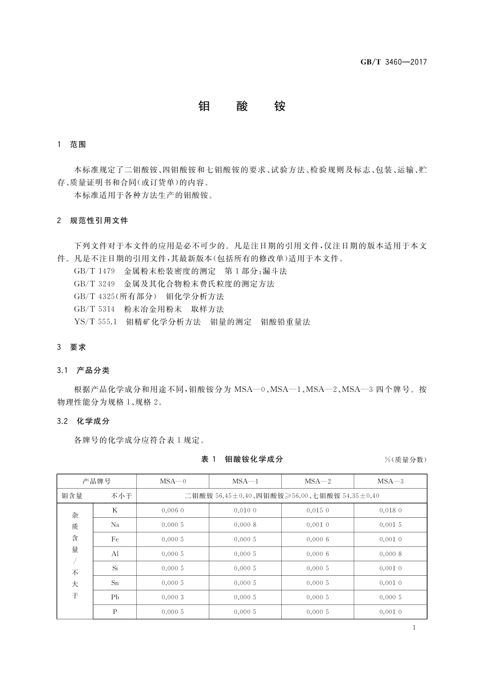 GB／T 3460-2017 钼酸铵.pdf_第3页