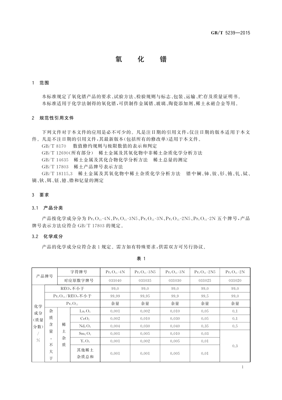 GB/T 5239-2015 氧化镨.pdf_第3页