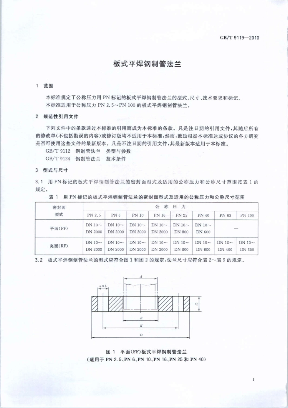 GB／T 9119-2010 板式平焊钢制管法兰.pdf_第3页