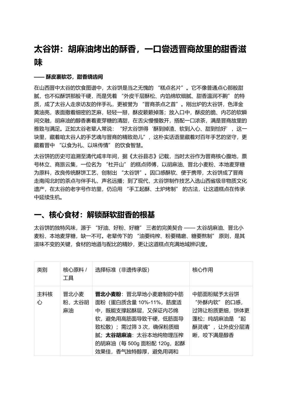 太谷饼：胡麻油烤出的酥香，一口尝透晋商故里的甜香滋味.docx_第1页