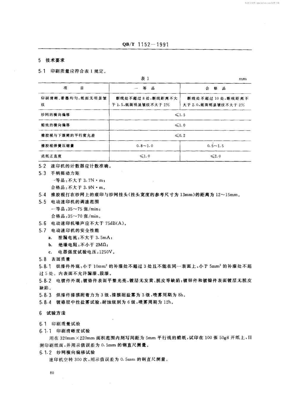QB／T 1152-1991 速印机.pdf_第2页