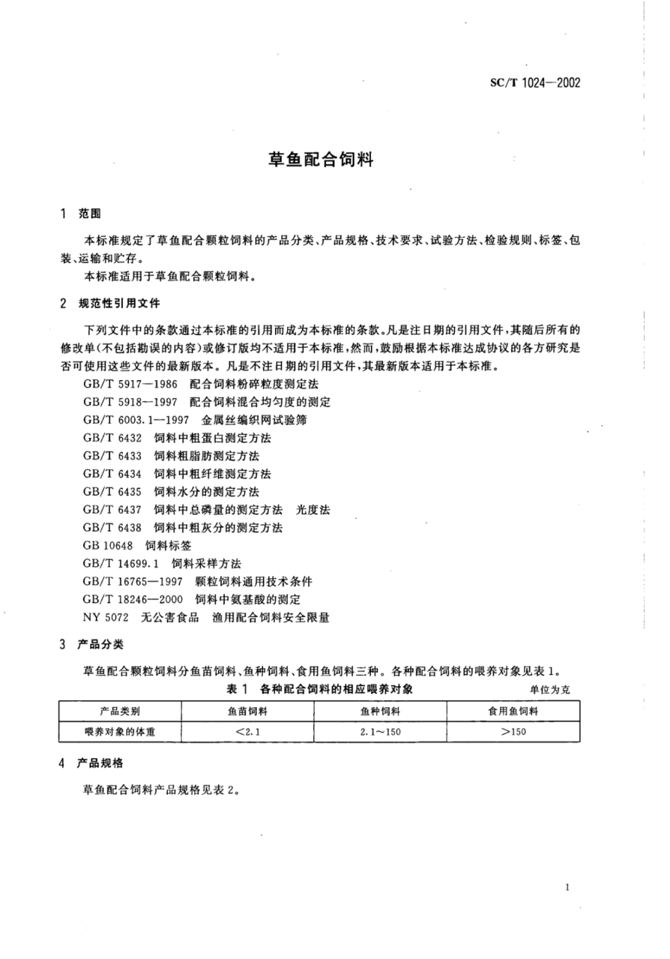 SC／T 1024-2002 草鱼配合饲料.pdf_第3页