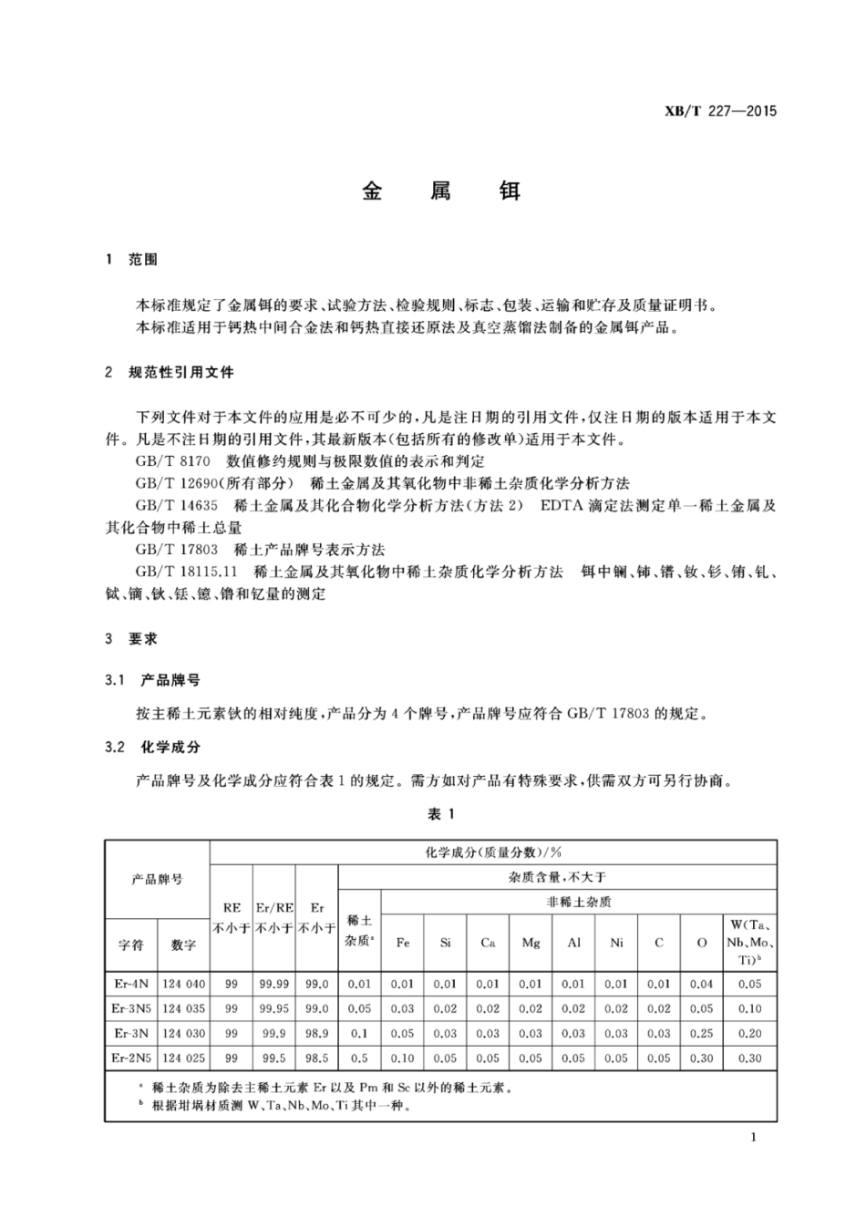XB／T 227-2015 金属铒.pdf_第3页