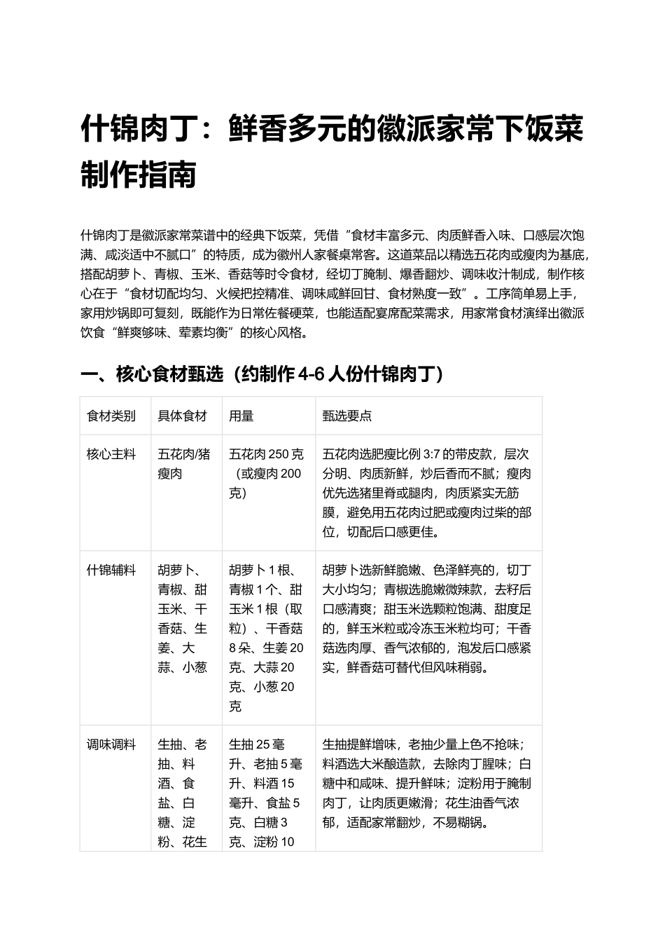 什锦肉丁:鲜香多元的徽派家常下饭菜制作指南.docx_第1页