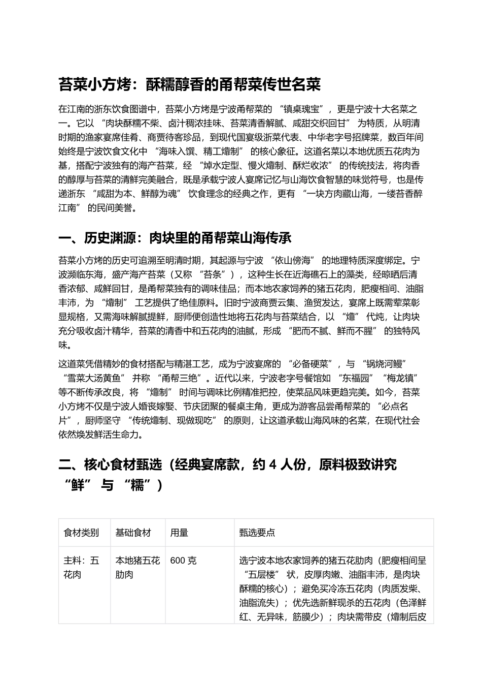 苔菜小方烤：酥糯醇香的甬帮菜传世名菜.docx_第1页