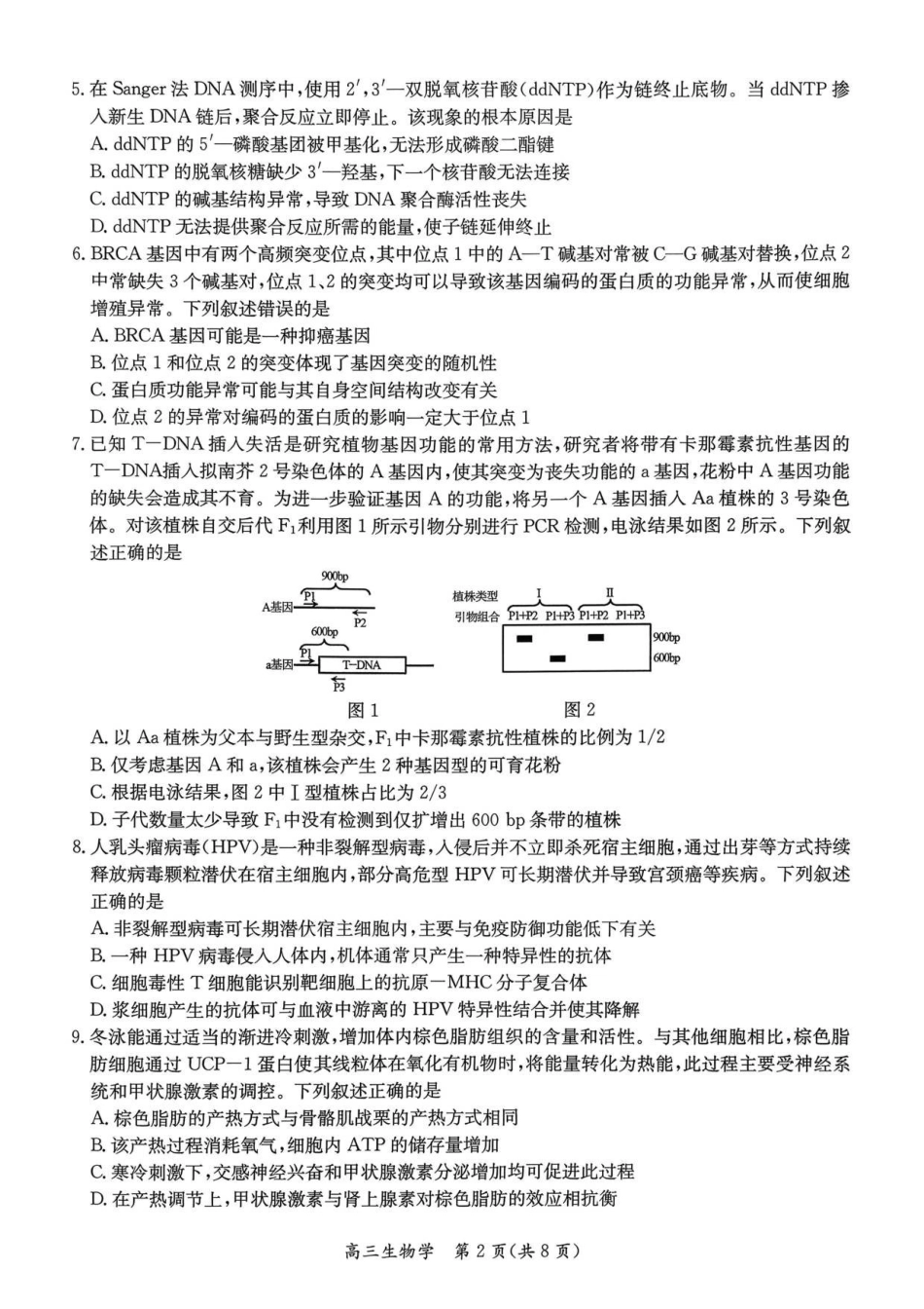 【生物(高清版)】江苏新高考基地学校2026届高三年级上学期第一次大联考(12.24-12.26).pdf_第2页