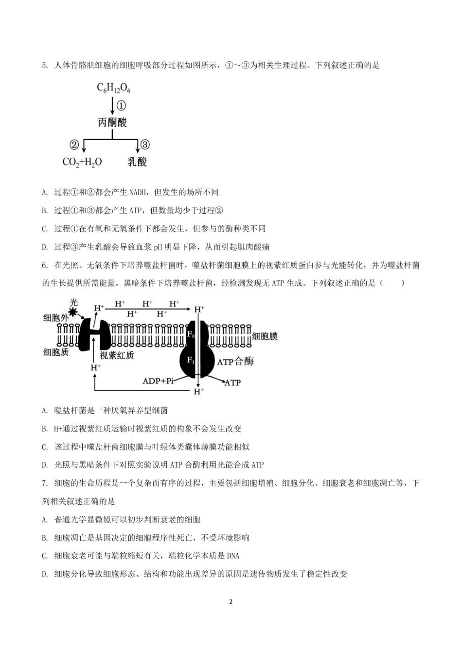 【生物试卷】福建宁德市三校2025-2026学年第一学期高三年级1月联考(1.5-1.6).pdf_第2页