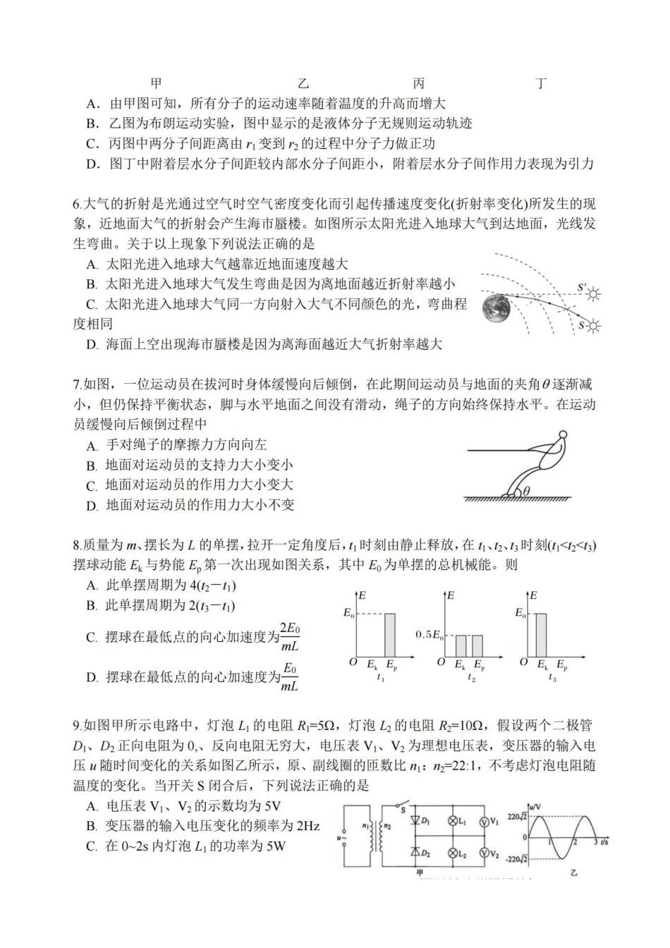 【物理+答案】【订正重发】江苏（南师附中、天一、海安、海门）四校2026届高三年级上学期12月份测试()(12.24-12.26).pdf_第2页
