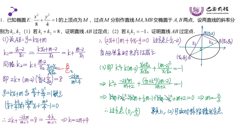 3.4.2圆锥曲线之定点教师版.pdf_第2页