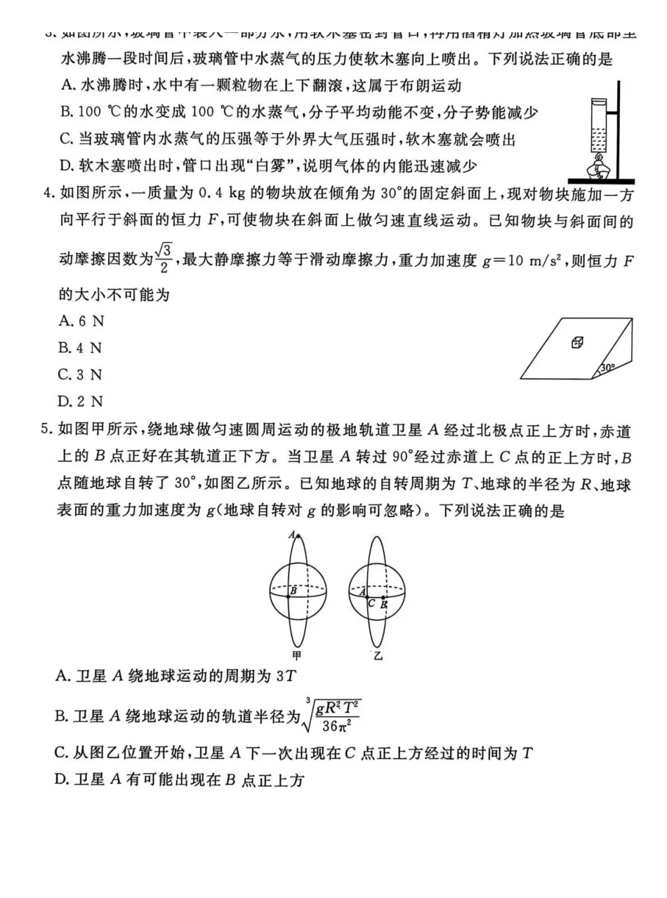 2026年普通高中学业水平选择性考试模拟试题（一）物理+答案.pdf_第2页