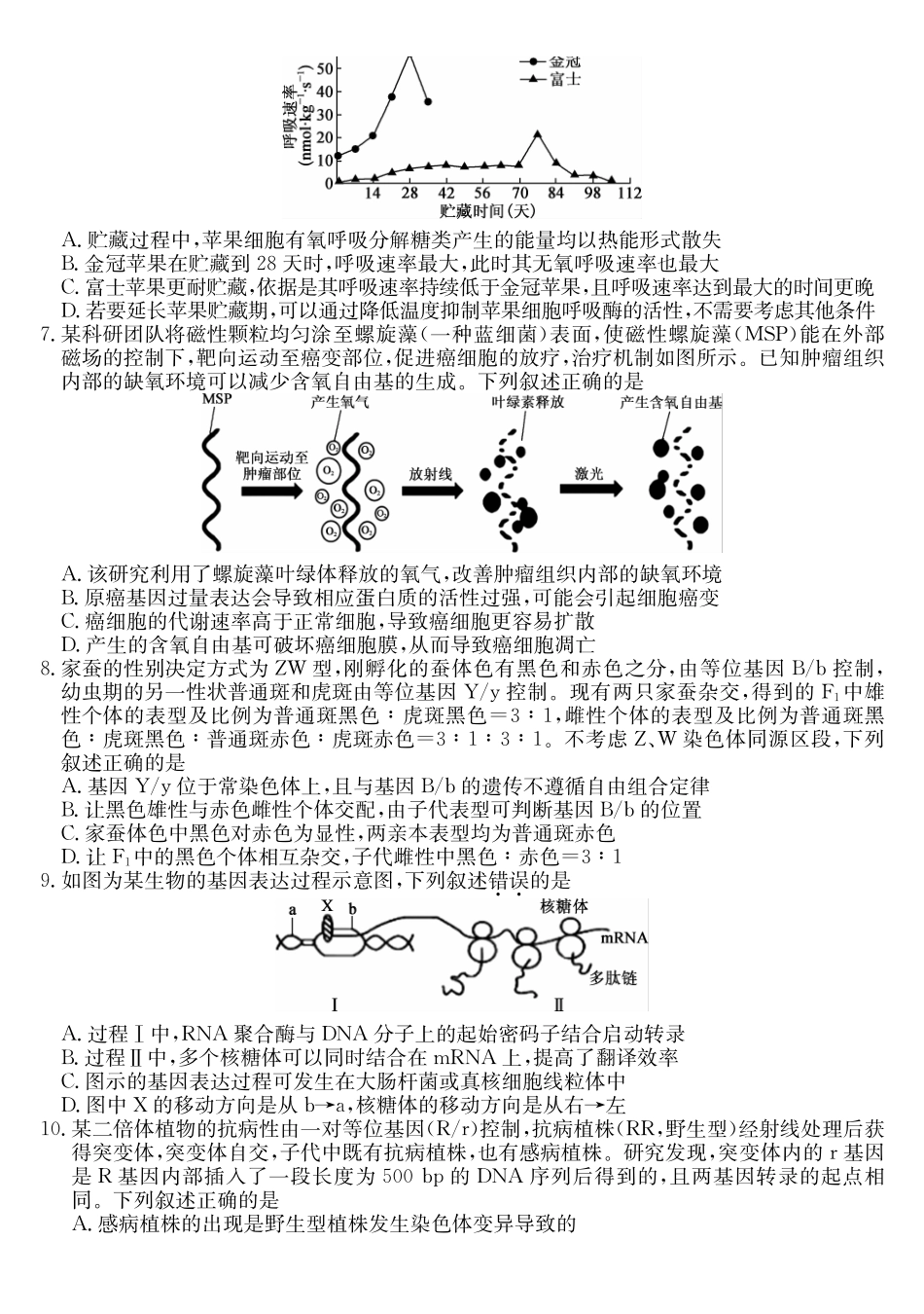 安徽县域合作共享联盟2025-2026学年高三上学期1月期末质量检测-生物（B卷).pdf_第2页
