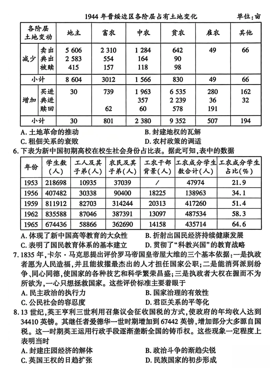 百师联盟2026届高三一轮复习12月质量检测历史.pdf_第2页