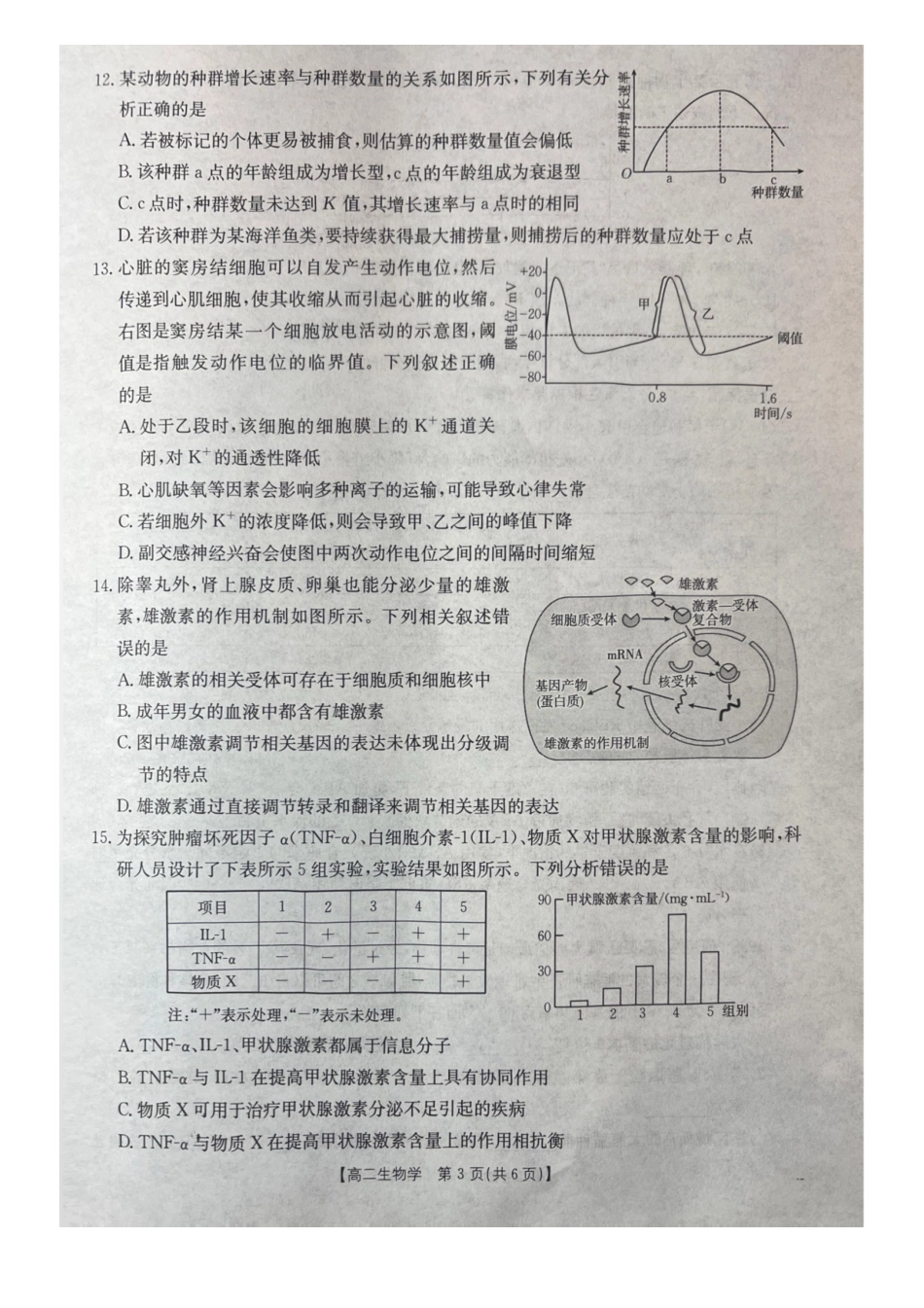 桂林十二县中学2025-12月联考高二生物试卷.pdf_第3页