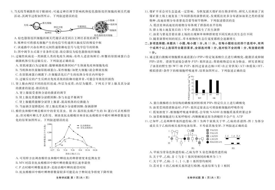 河北衡水金卷2026届高三上学期12月联考生物.pdf_第2页