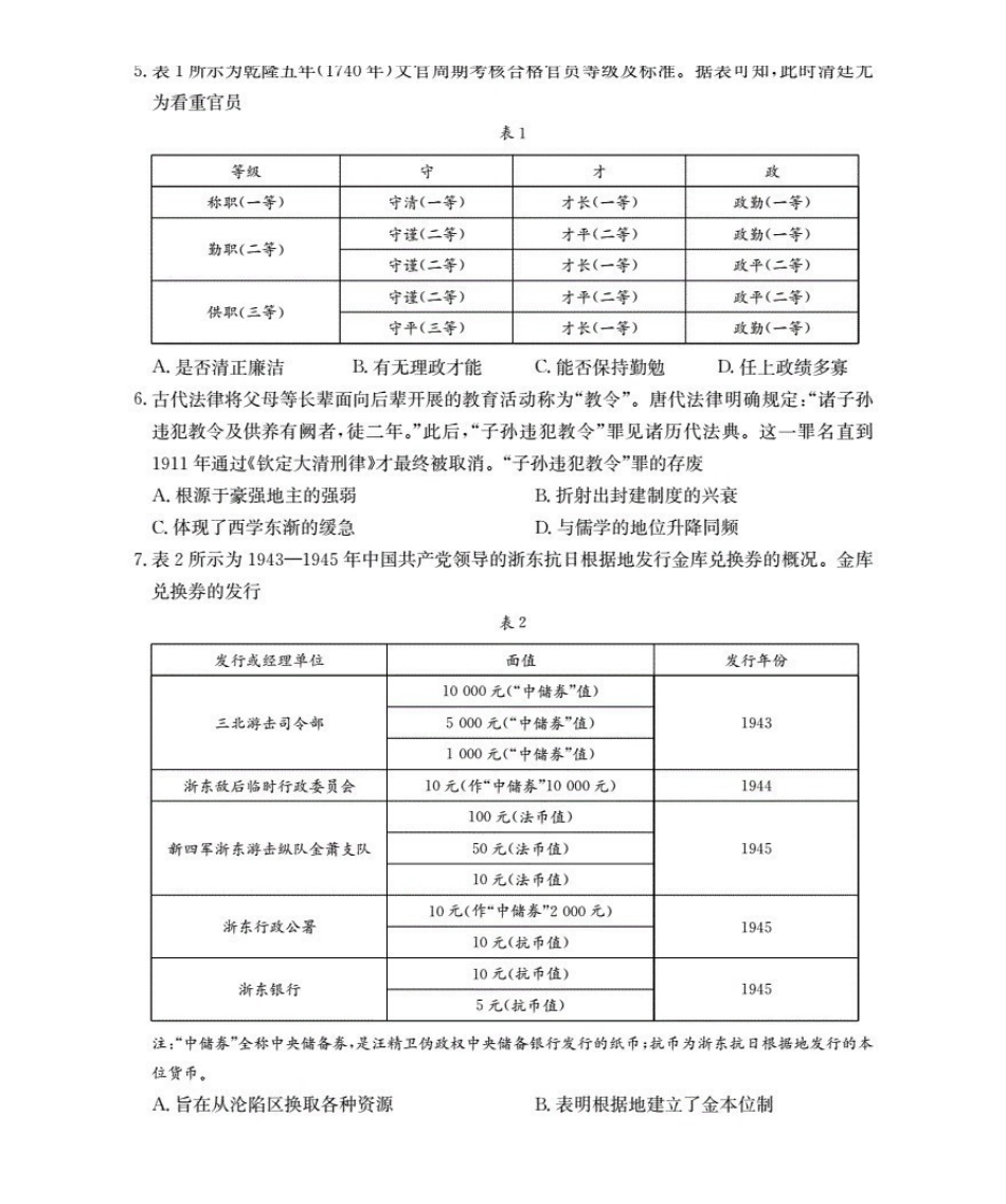 山东2025-2026学年高二上学期“质量监测”联合调考（26-173B）历史.pdf_第2页