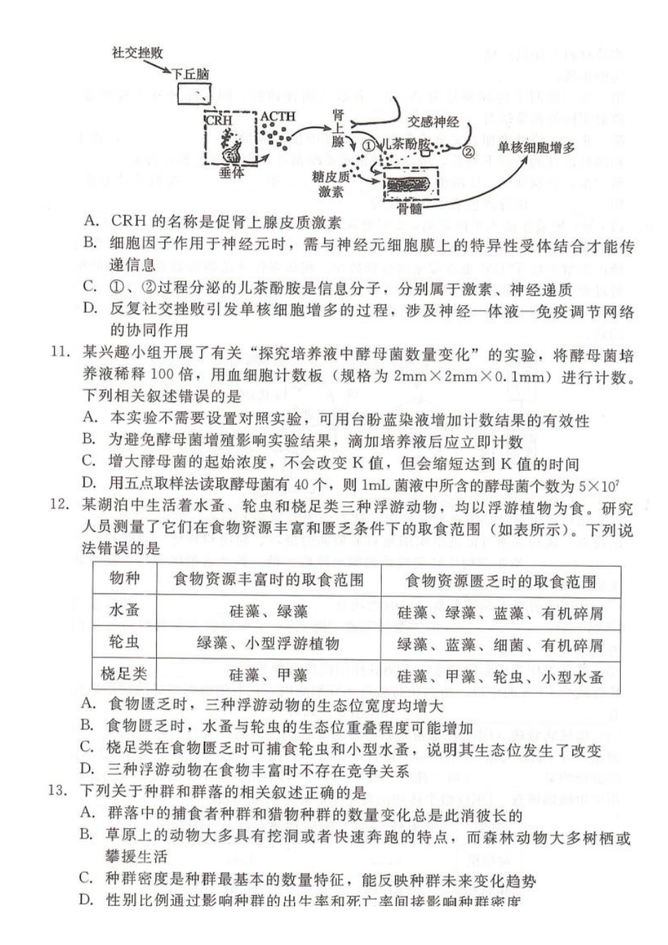 生物河北NT20名校联合体高三年级1月质检考试（1.6-1.7）.pdf_第3页
