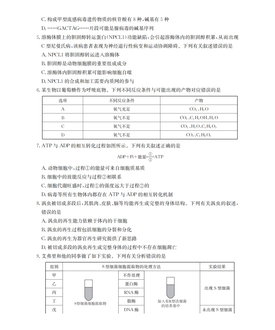 生物试卷(26-158C)【甘肃卷】甘肃金太阳2026届高三上学期12月阶段性考试（26-158C）（12.29-12.30）.pdf_第2页