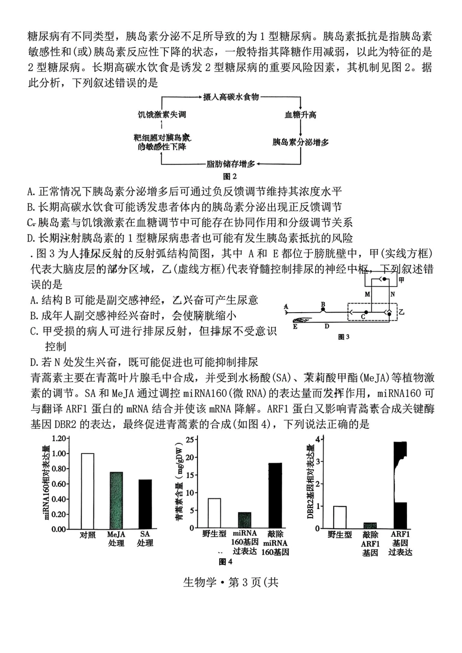 生物云南云南师大附中2026届高考适应性月考卷（六）(12.29-12.30).pdf_第3页