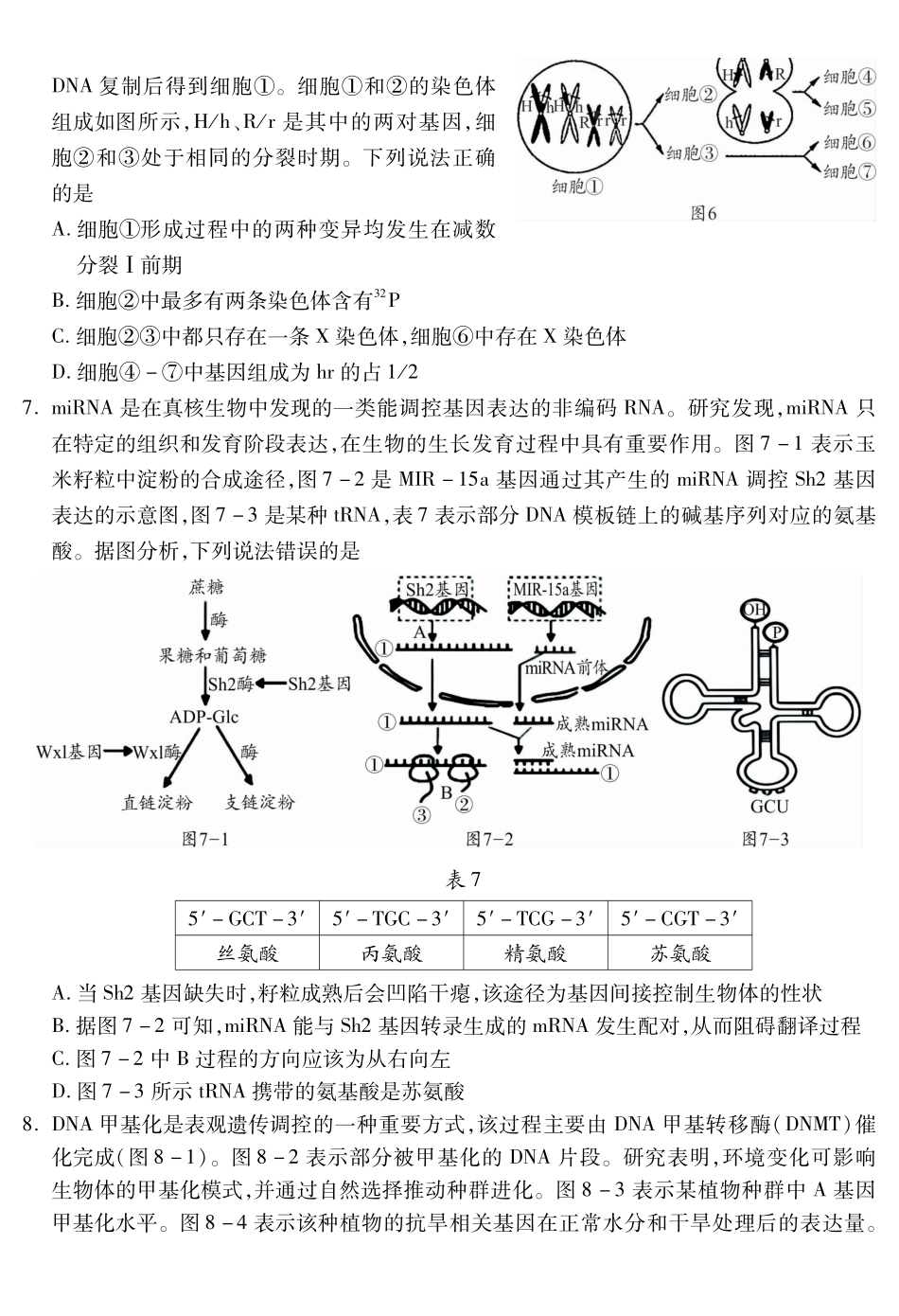四川乐山市高中2023级第一次调查研究考试生物.pdf_第3页