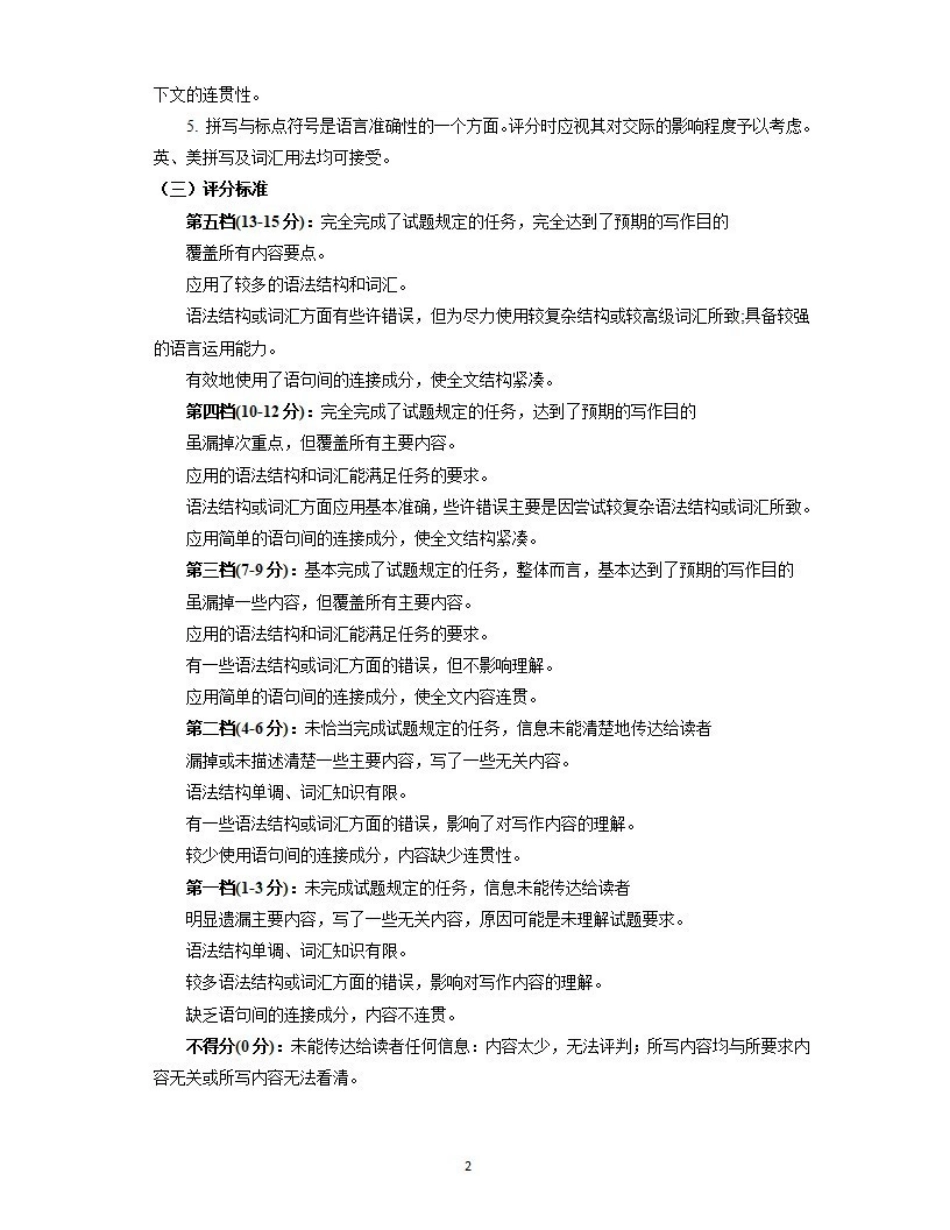 四川乐山市高中2023级第一次调查研究考试英语答案.pdf_第2页