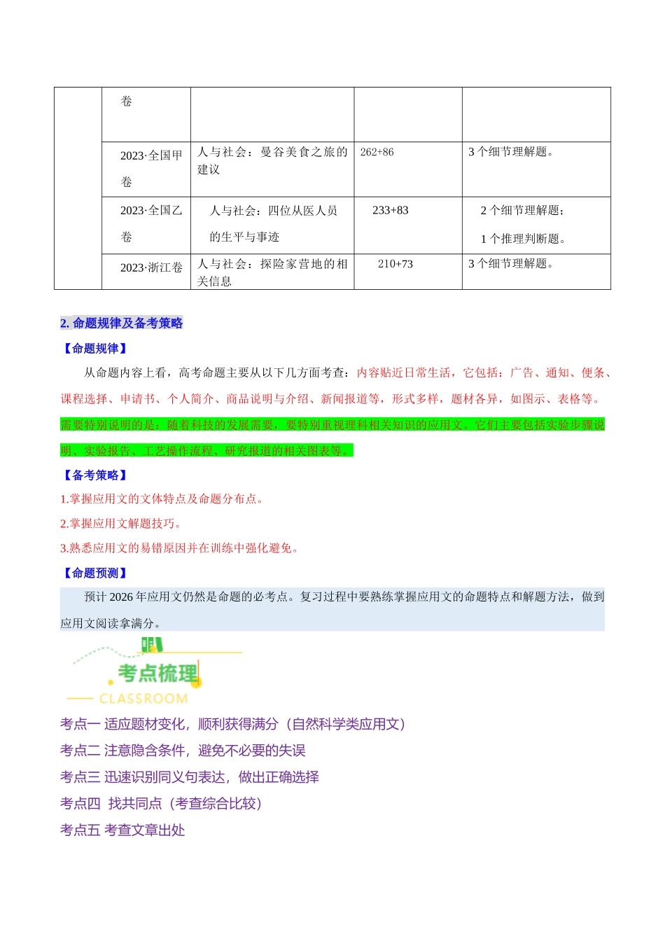 考点1 阅读理解——应用文（核心考点精讲精练）（全国通用）（学生版）.docx_第2页
