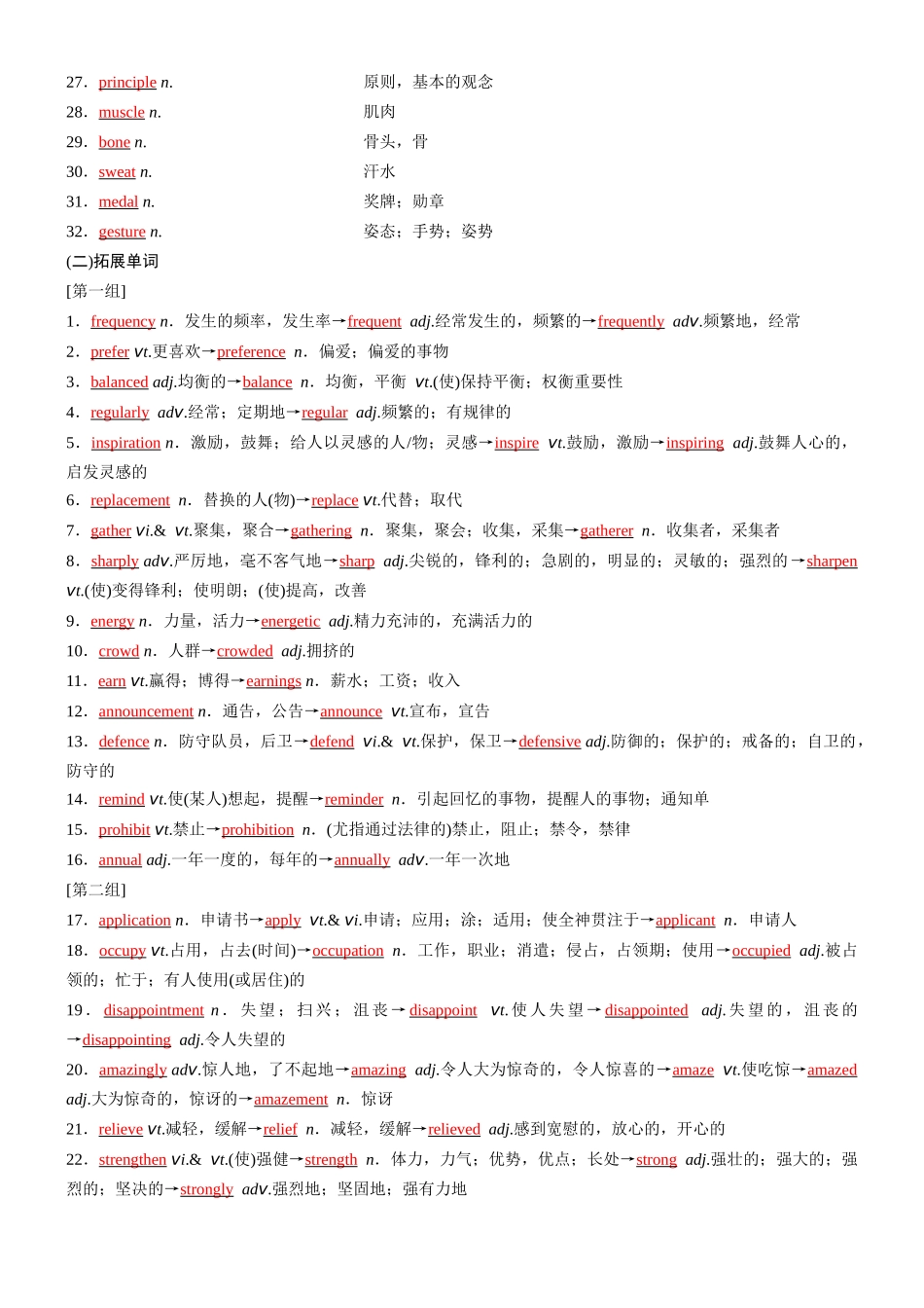 Unit 2 Sports and games（核心单词+词形转换+词汇精讲+熟词新意+写作迁移）解析版.docx_第2页