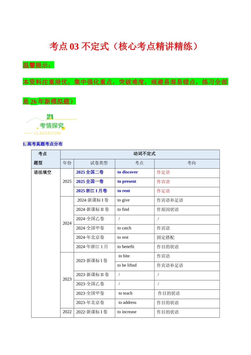 考点03 不定式（核心考点精讲精练）（全国通用）（教师版）.docx_第1页