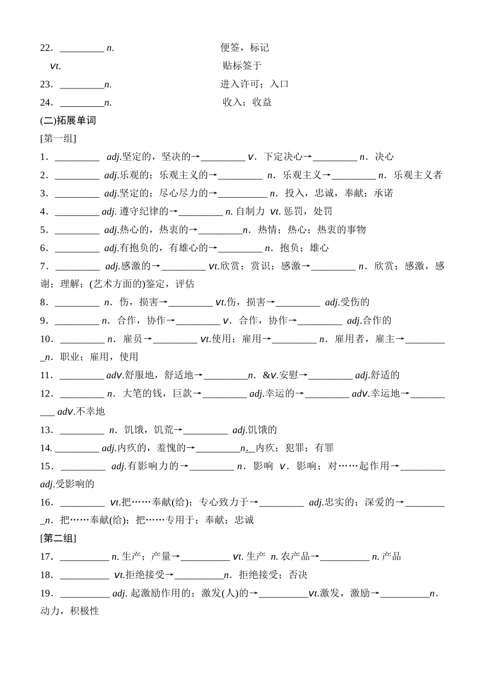 Unit 2 Success（核心单词+词形转换+词汇精讲+熟词新意+写作迁移）原卷版.docx_第2页