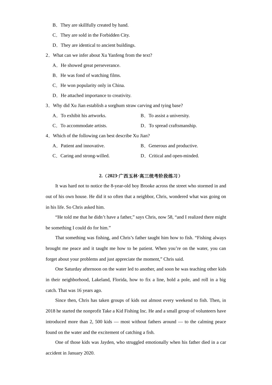 专题 02  阅读理解：记叙文、新闻报道-（新高考七省适用）（原卷版）.docx_第2页