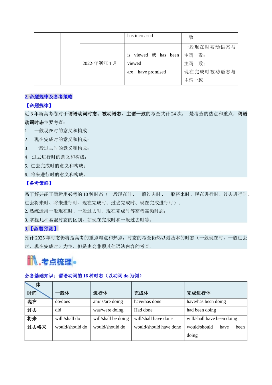 考点06 谓语动词的时态（一般体）（核心考点精讲精练）-（新高考通用）（学生版） .docx_第2页