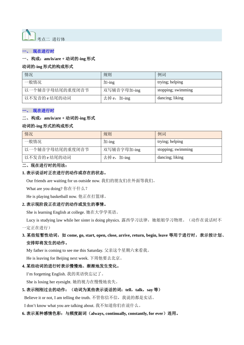 考点07 谓语动词的时态（进行体）（核心考点精讲精练）-（新高考通用）（教师版） .docx_第3页