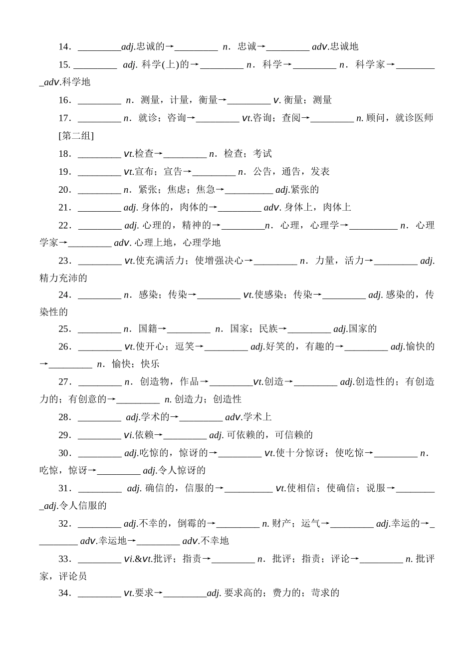Unit 4 Humour（核心单词+词形转换+词汇精讲+熟词新意+写作迁移）原卷版.docx_第3页