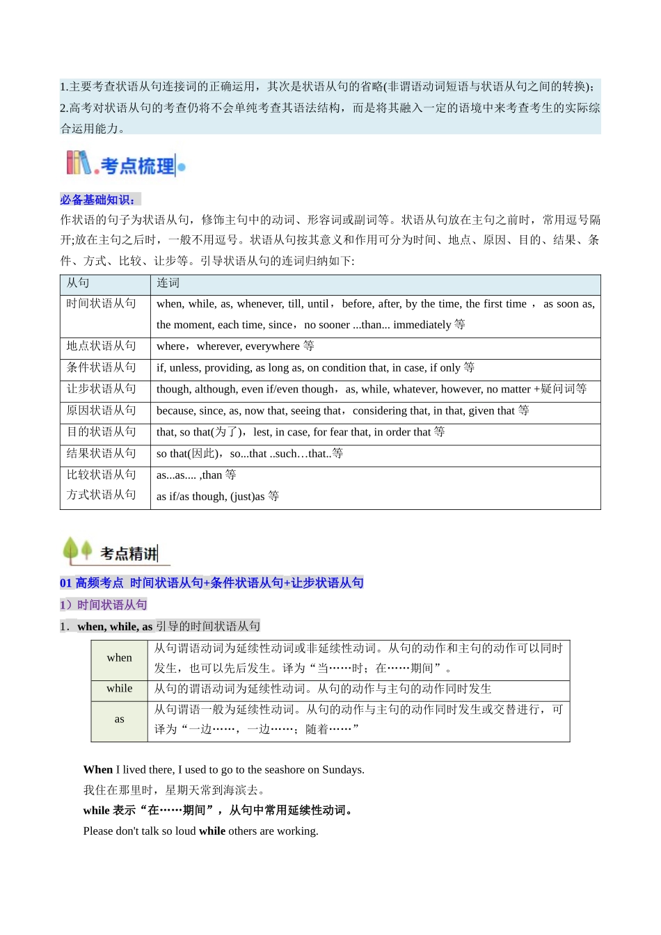 考点19 状语从句 （核心考点精讲精练）-（新高考通用）（学生版） .docx_第2页
