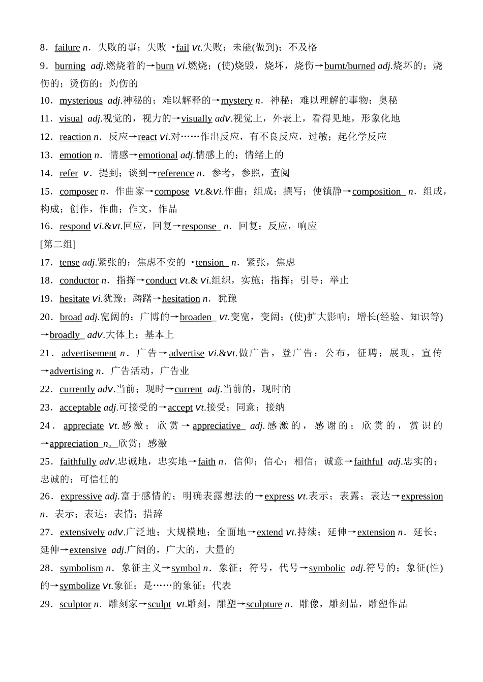 Unit 7 Art（核心单词+词形转换+词汇精讲+熟词新意+写作迁移）-年高三英语一轮名校培优筑基复习方案(北师大2019) 解析版.docx_第3页