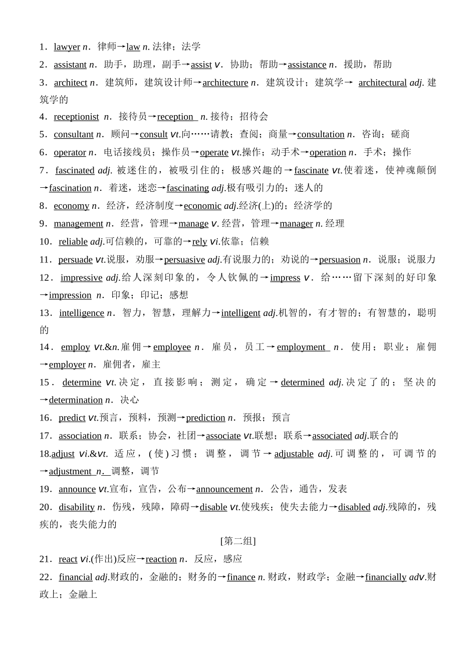 Unit 7 Careers（核心单词+词形转换+词汇精讲+熟词新意+写作迁移）-年高三一轮名校培优筑基复习方案(北师大2019) 解析版.docx_第2页