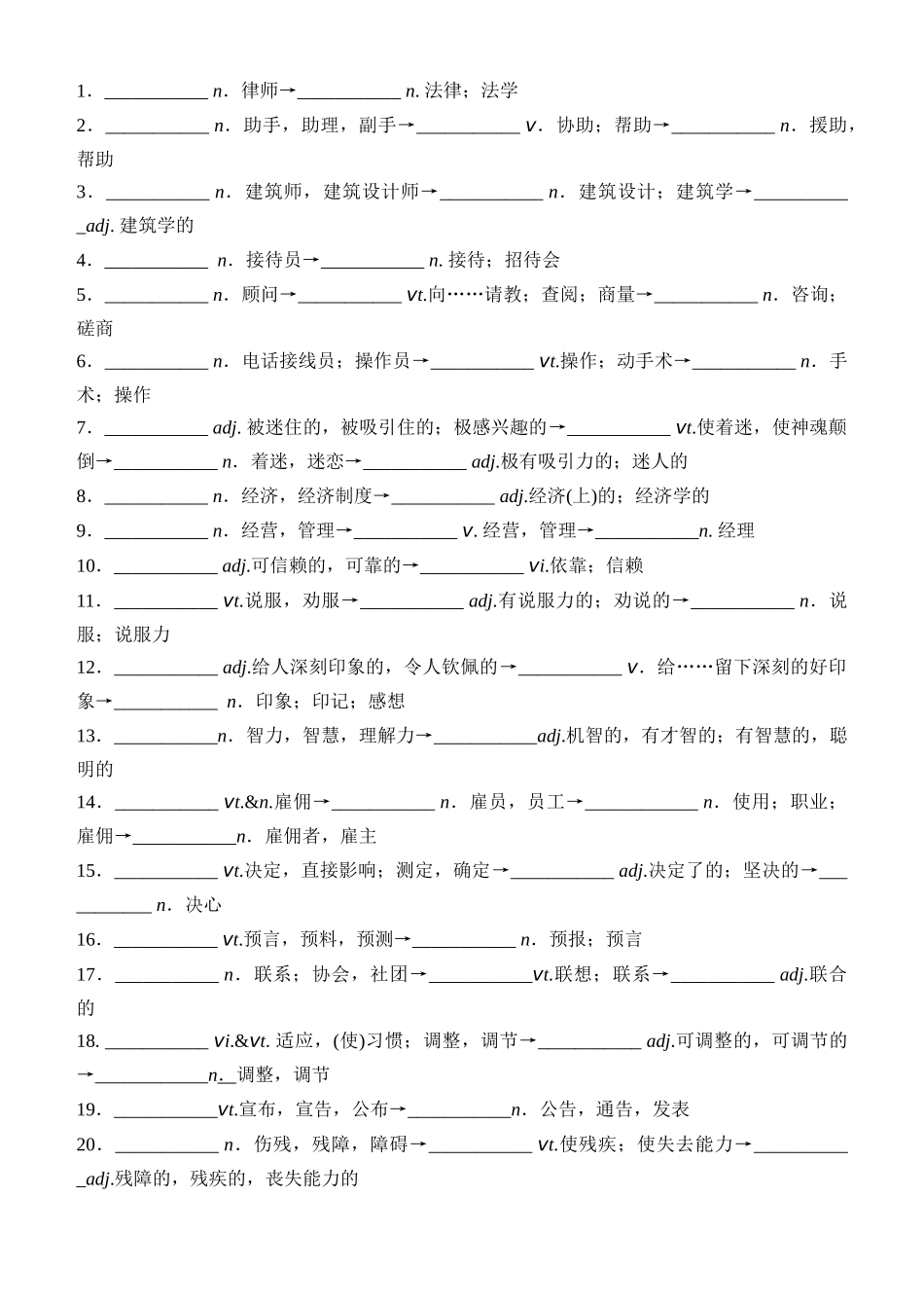 Unit 7 Careers（核心单词+词形转换+词汇精讲+熟词新意+写作迁移）-年高三一轮名校培优筑基复习方案(北师大2019) 原卷版.docx_第2页