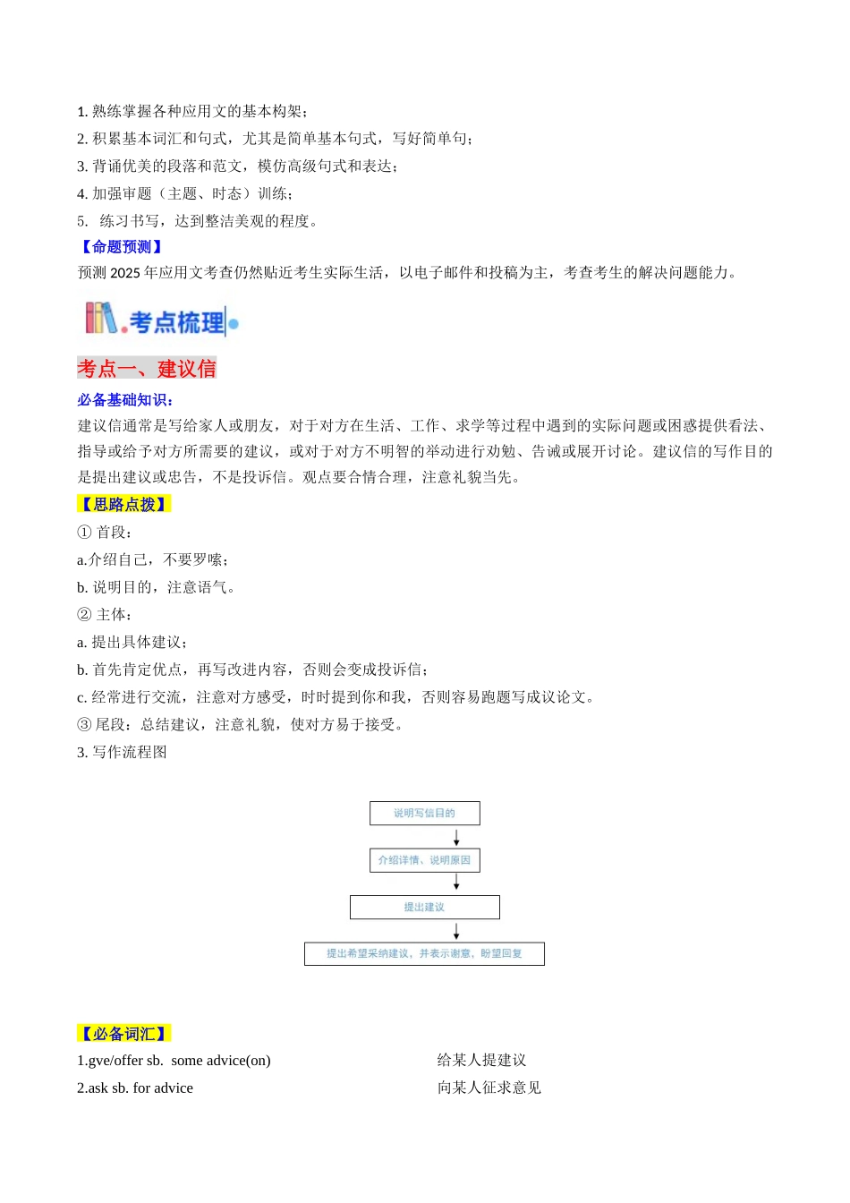 考点40 应用文写作之建议信&求助信（ 核心考点精讲精练）（教师版）.docx_第2页