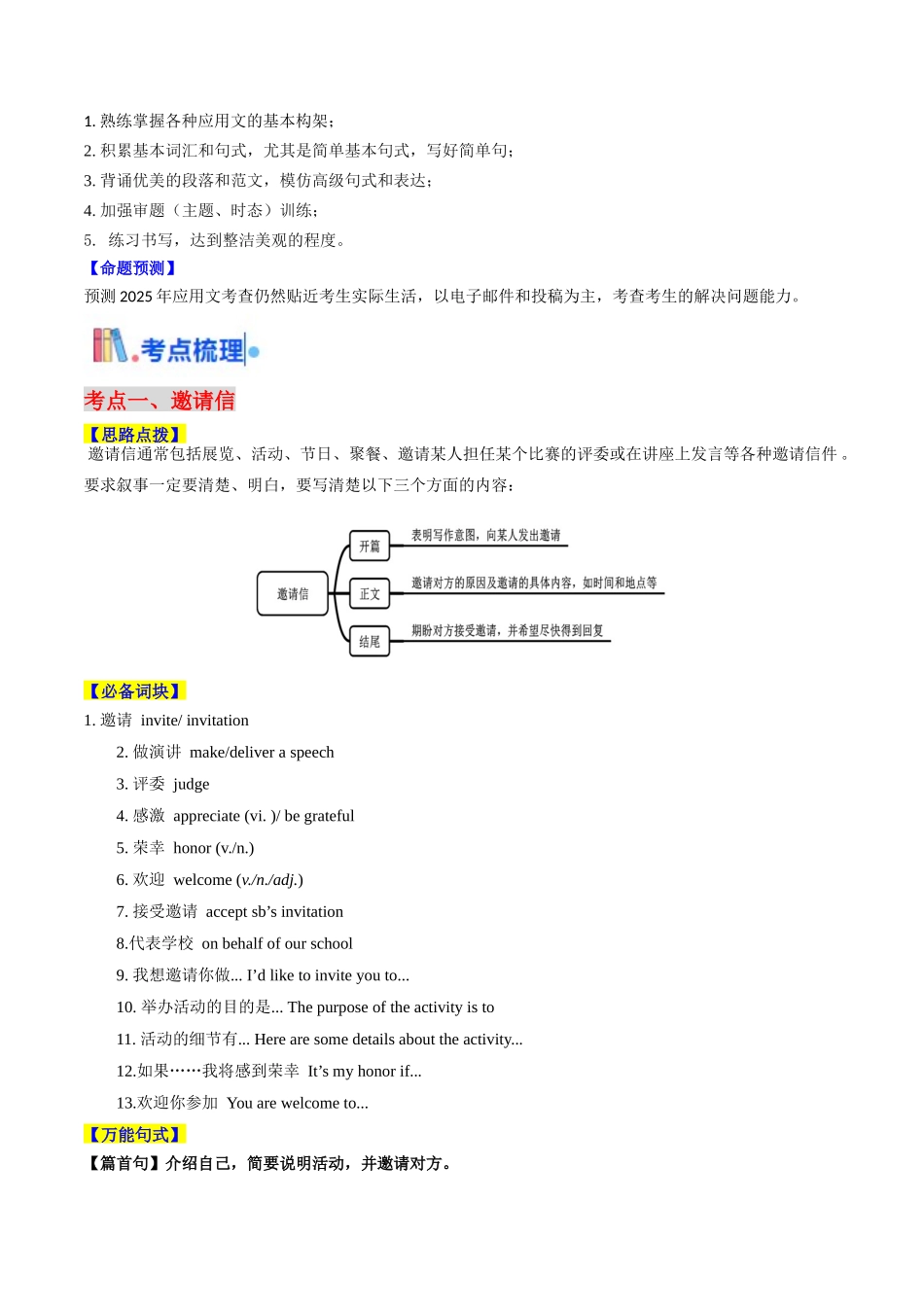考点42 应用文写作之邀请信&通知（ 核心考点精讲精练）（学生版）.docx_第2页