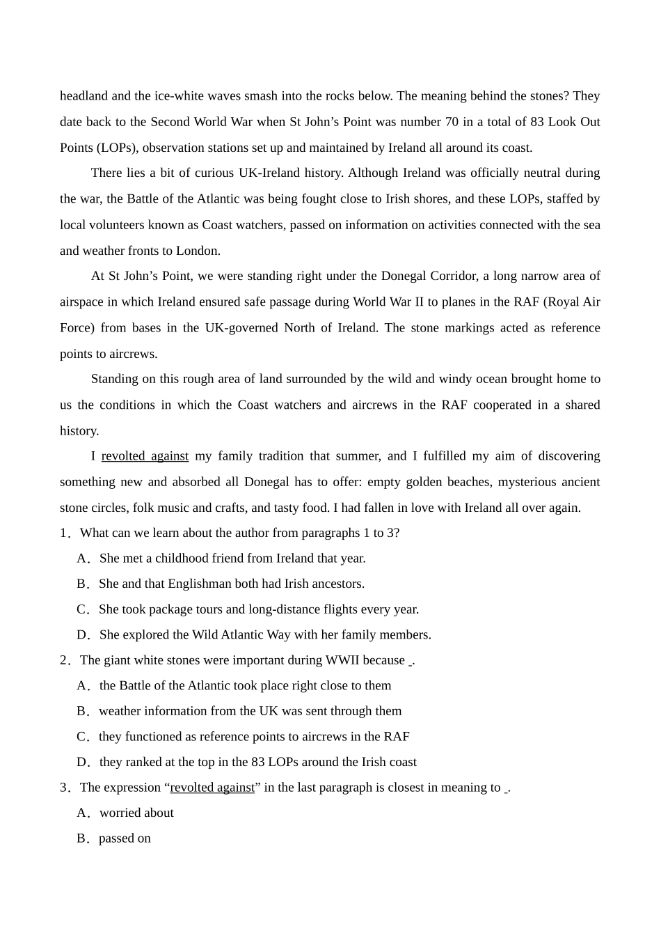 猜押04 阅读理解记叙文(按话题分类)（教师版）.docx_第2页