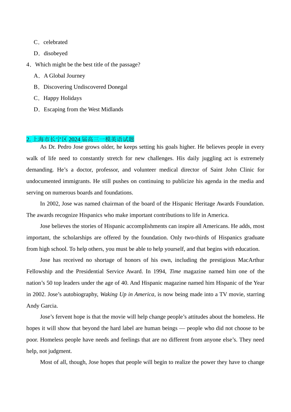 猜押04 阅读理解记叙文(按话题分类)（学生版）.docx_第3页