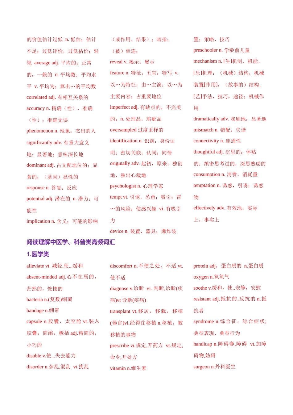 词汇知识 专题03 阅读理解高频词汇（练习）（教师版）.docx_第2页