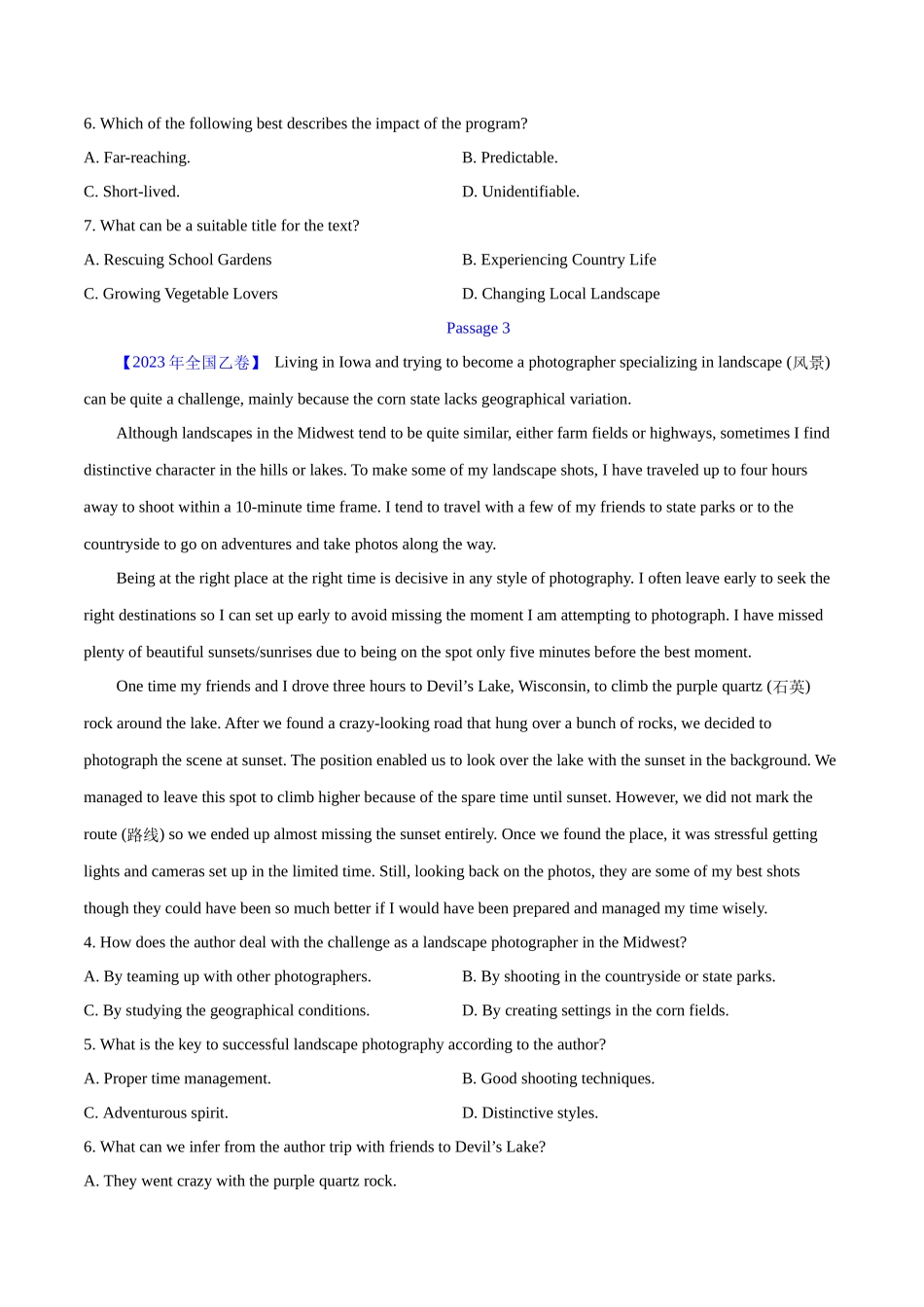 专题 13 阅读理解记叙文（学生版）（全国通用）.docx_第3页