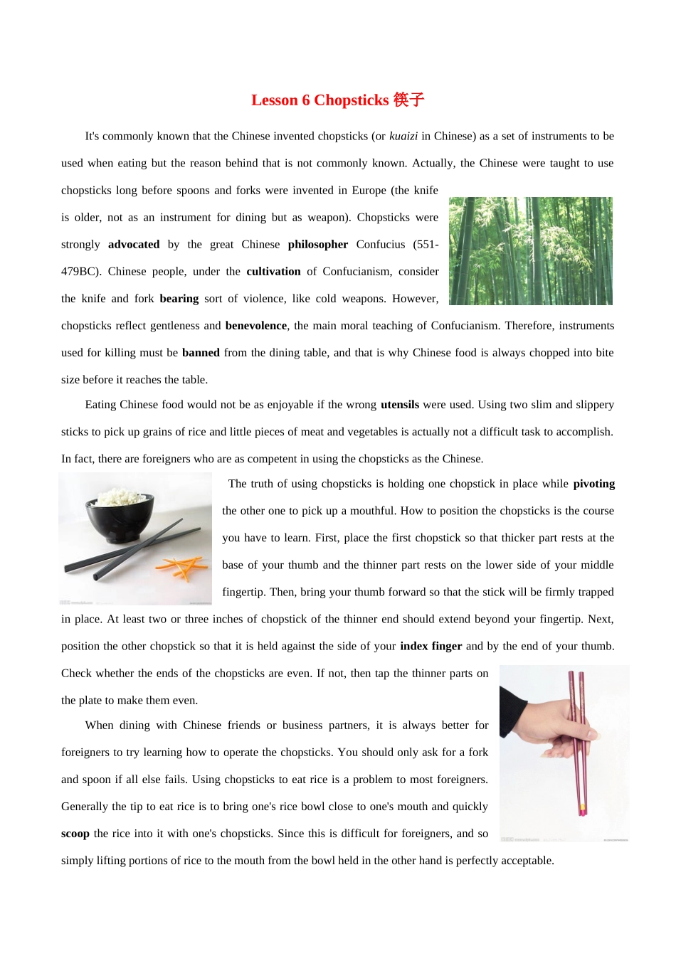 专题 13 中国文化读写专项：餐具筷子+中式婚礼-  2024年高考英语常考中国文化读写专练+素材积累 .docx_第1页